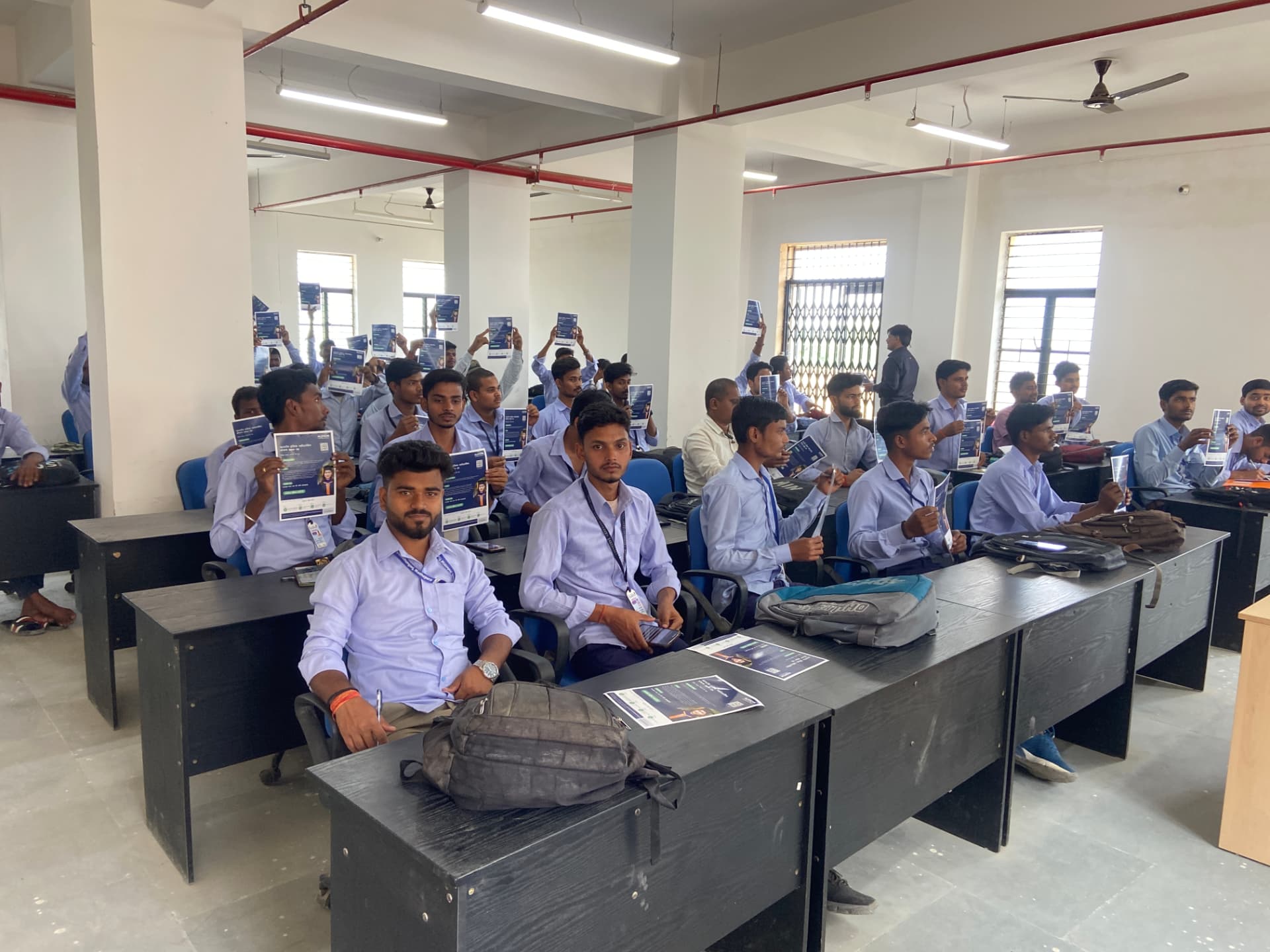 Students attending a MedhaVardhan classroom session